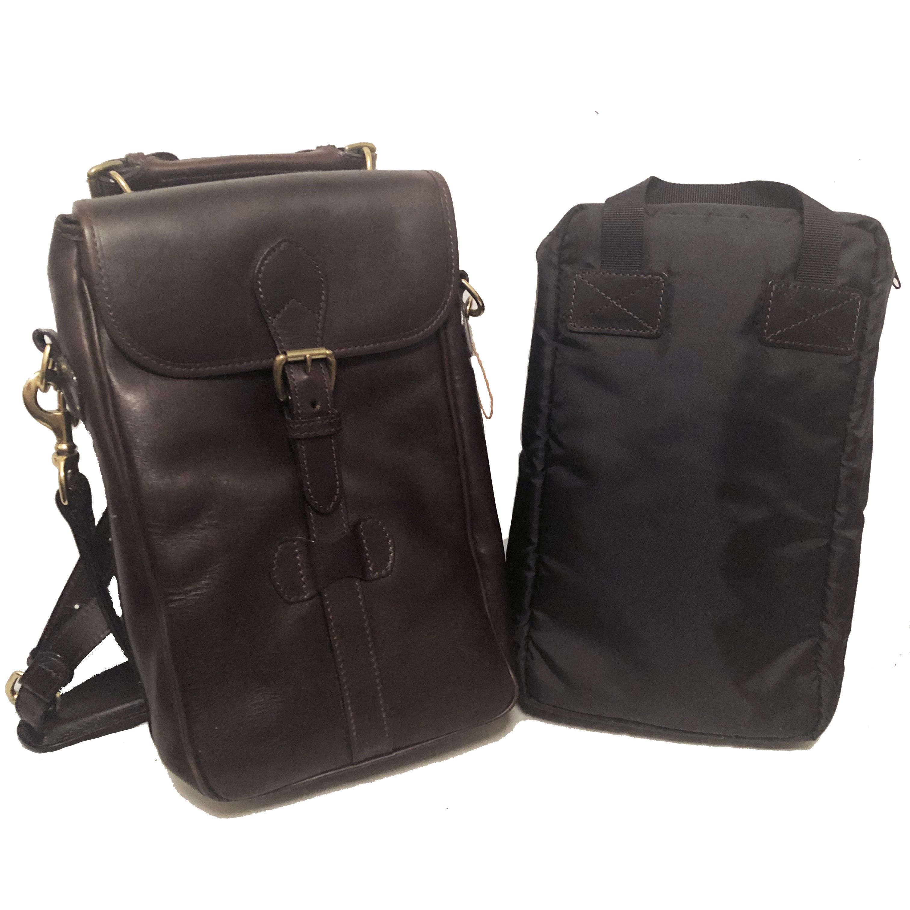 Mulholland Brothers 425 MULHOLLAND Dk Brown Leather 2 Bottle Wine Carrier Bag Grailed