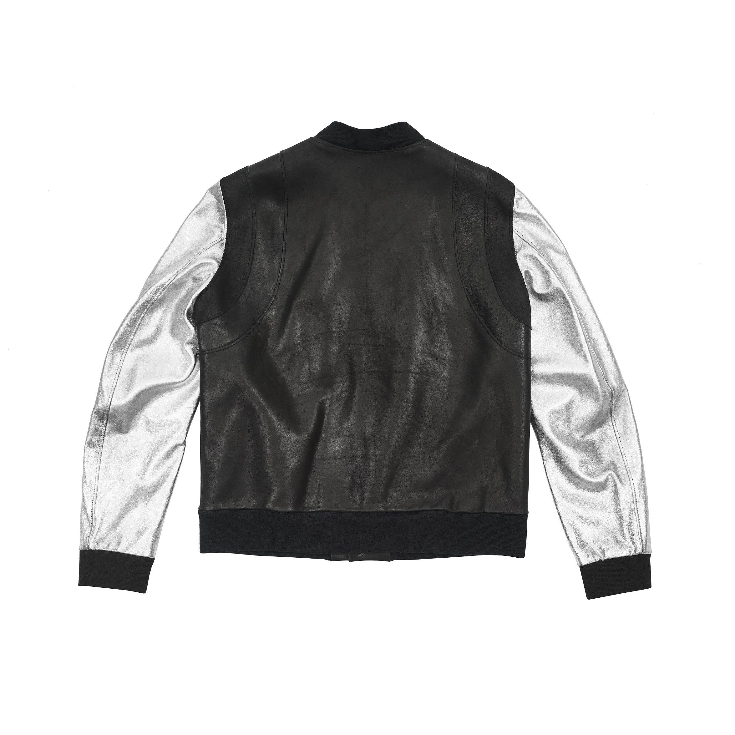 Balmain Balmain by Decarnin SS11 leather bomber silver sleeves Size US XL / EU 56 / 4 - 2 Thumbnail