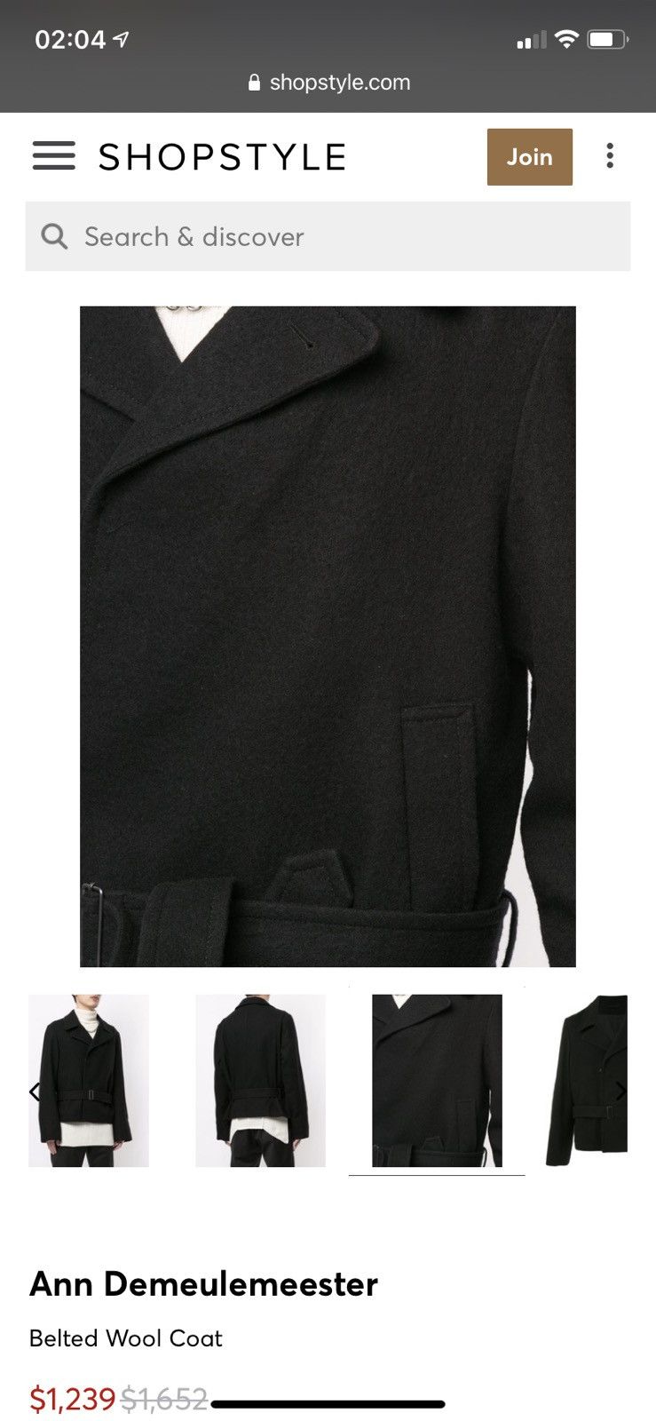 Ann Demeulemeester Wool short coat M Size US M / EU 48-50 / 2 - 13 Thumbnail