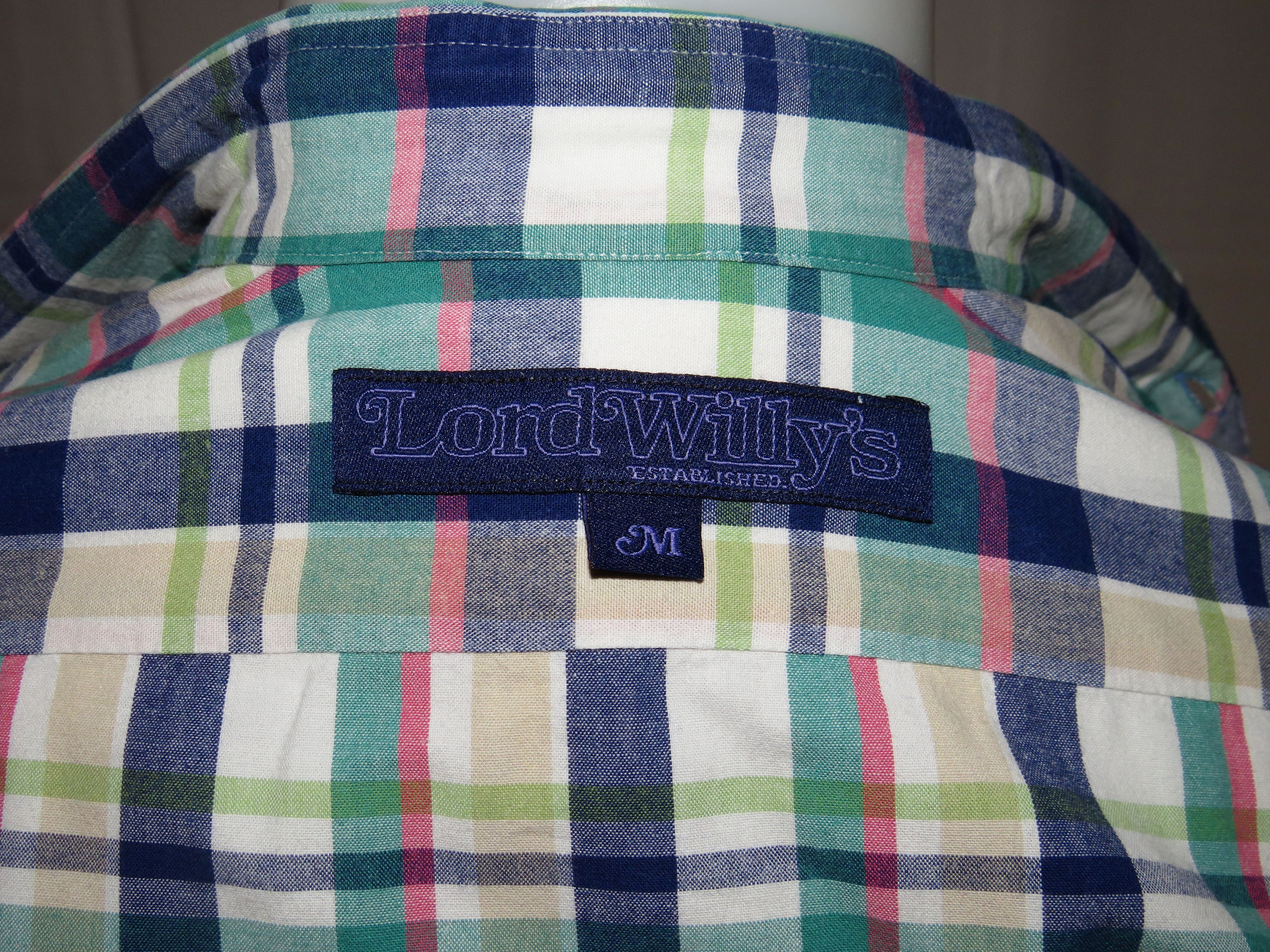 Blue Green Plaid Spread Collar Dress Shirt Size M Shirts Button Ups