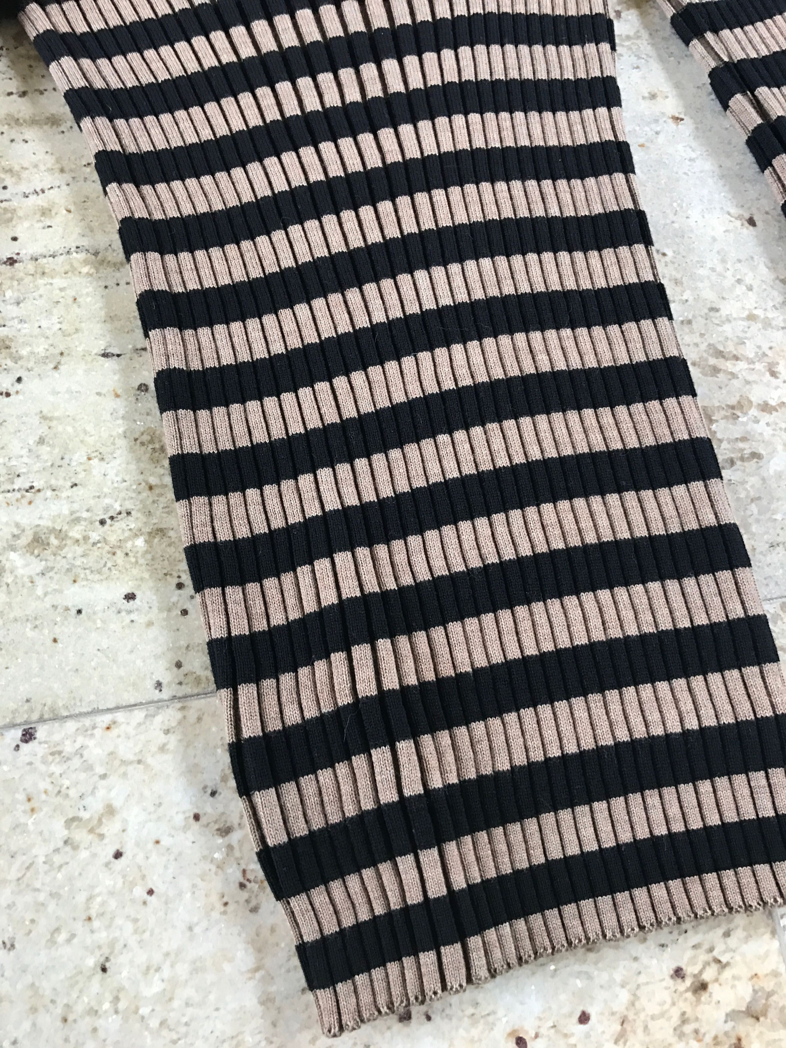 Dries Van Noten Ribbed Camel & Black Turtleneck Size US L / EU 52-54 / 3 - 6 Thumbnail