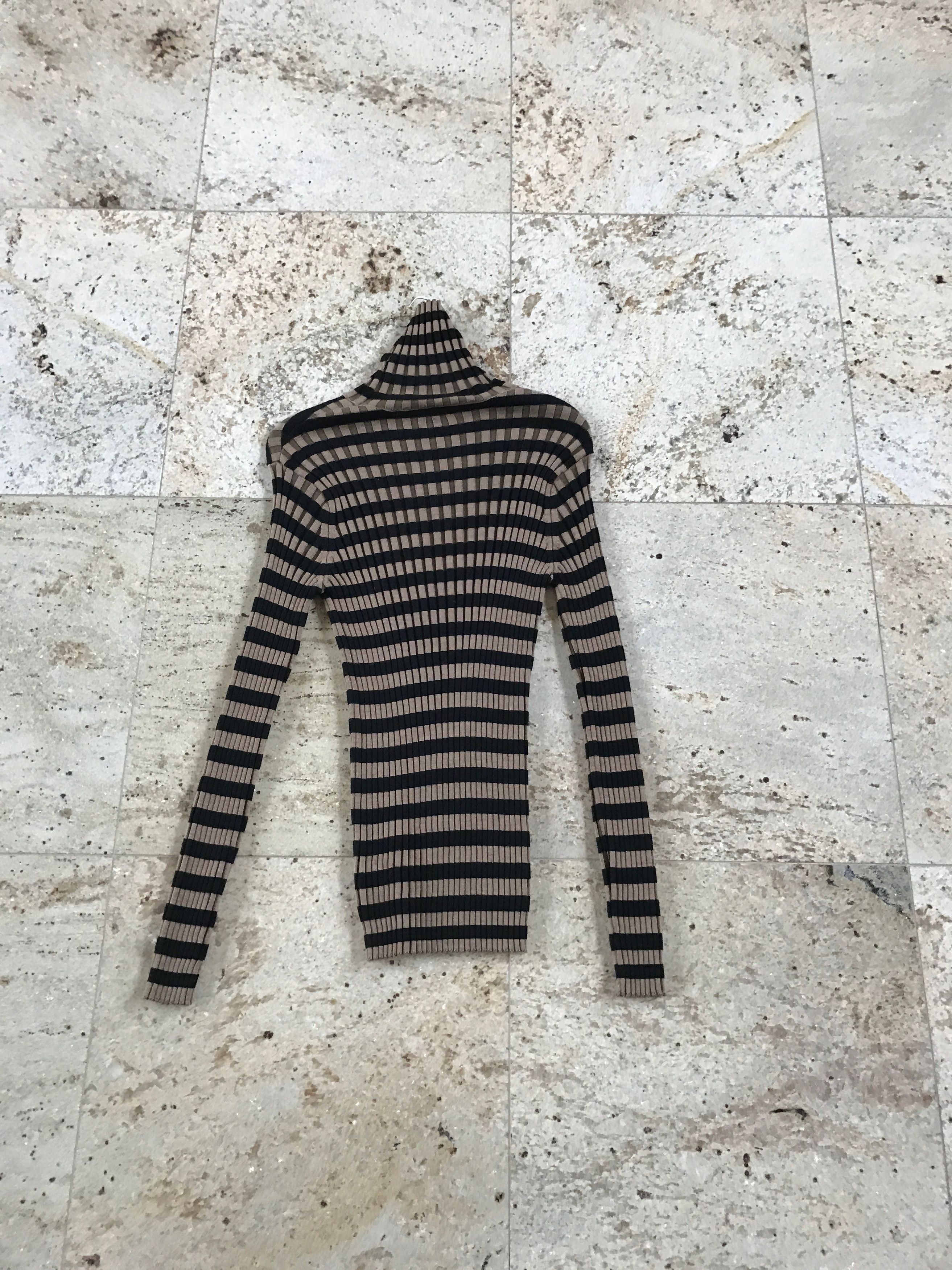 Dries Van Noten Ribbed Camel & Black Turtleneck Size US L / EU 52-54 / 3 - 9 Thumbnail