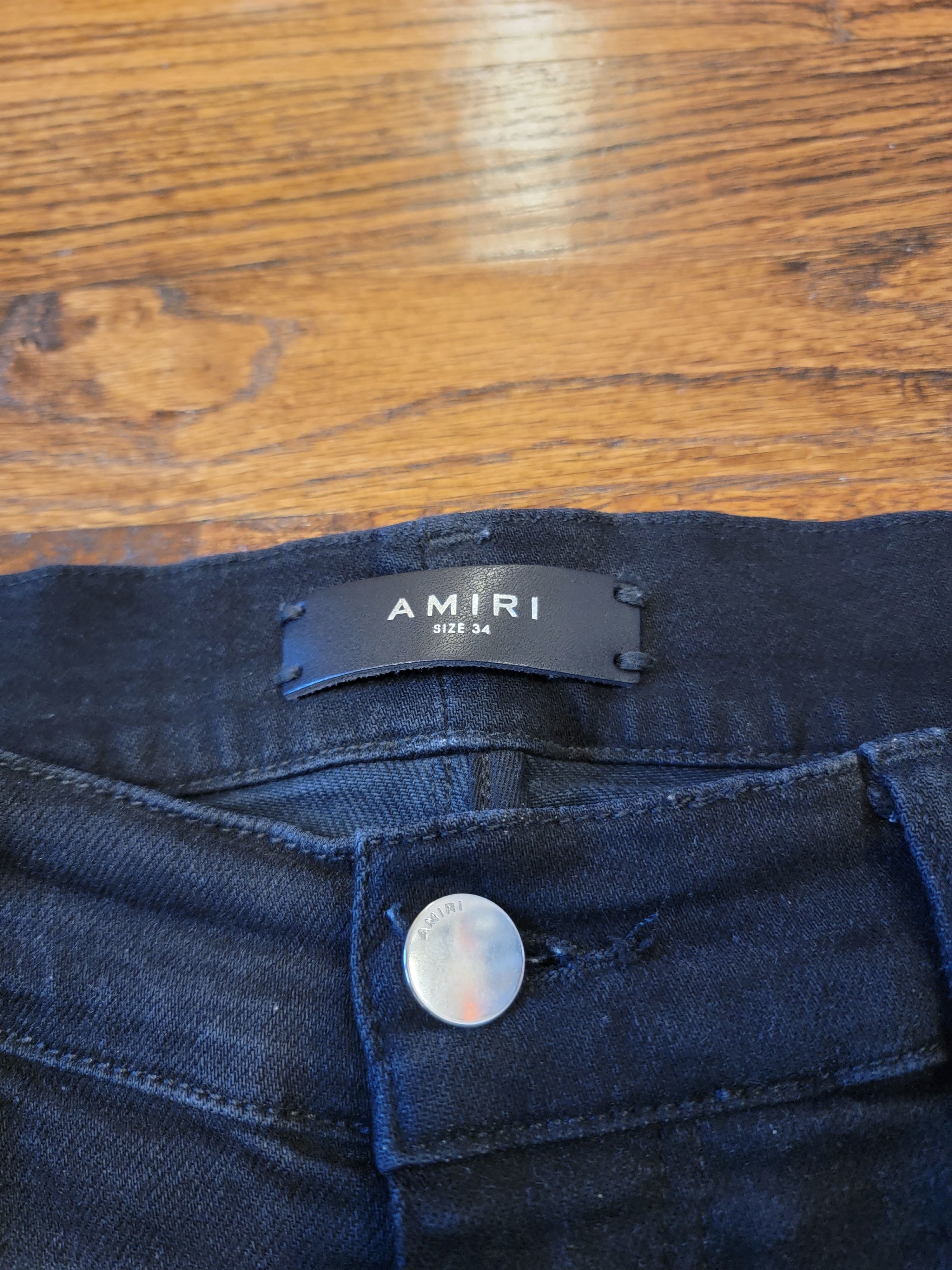 Amiri AMIRI Embroidered Logo Jeans in Aged Black Size 34 Size US 34 / EU 50 - 3 Thumbnail