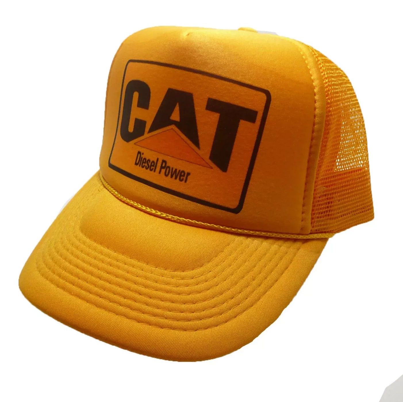 Caterpillar × Vintage New CAT Yellow Trucker Hat Size ONE SIZE - 1 Thumbnail