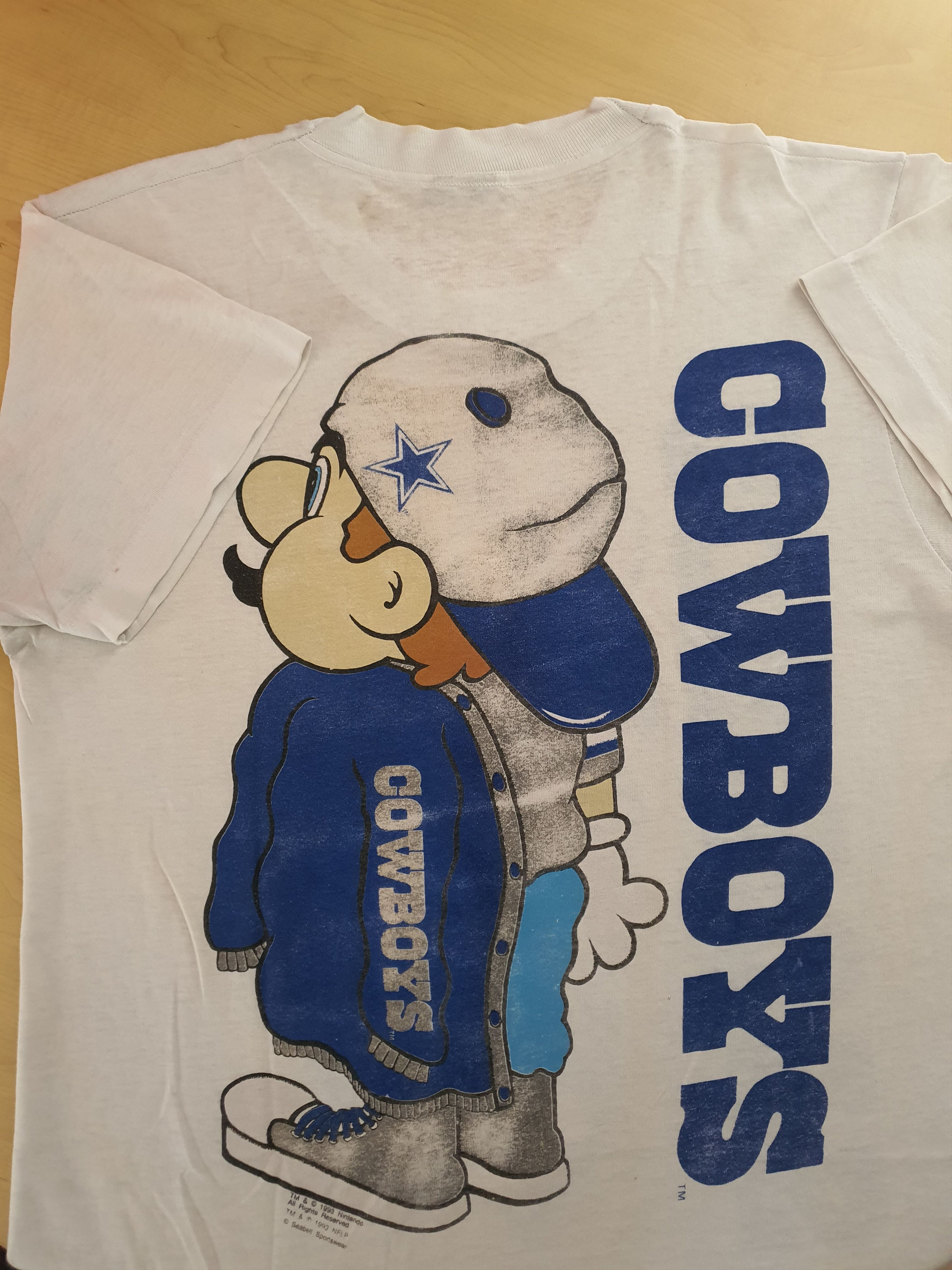 NFL × Vintage Vintage super mario cowboy dallas mirror print tee 