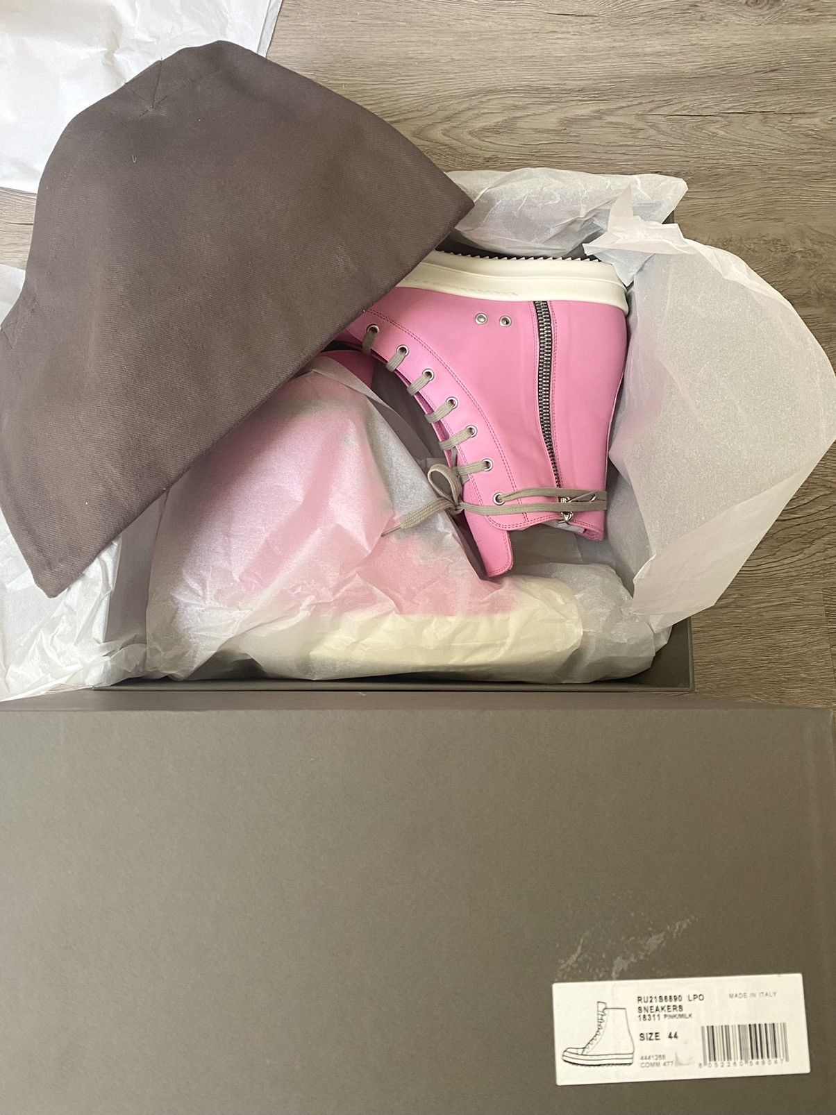 Rick Owens RICK OWENS SS21 PINK RAMONES HIGH SNEAKER EU44 US11 Size US 11 / EU 44 - 6 Thumbnail