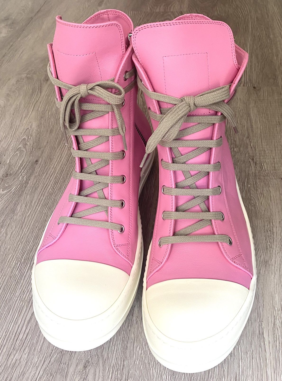 Rick Owens RICK OWENS SS21 PINK RAMONES HIGH SNEAKER EU44 US11 Size US 11 / EU 44 - 2 Thumbnail