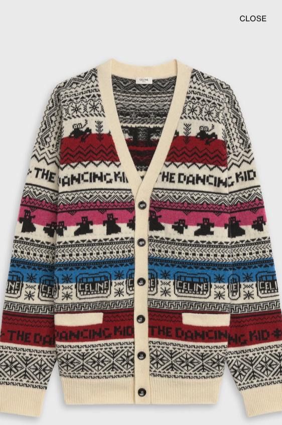 Celine Hedi Slimane Celine The Dancing Kid Signature Cardigan 