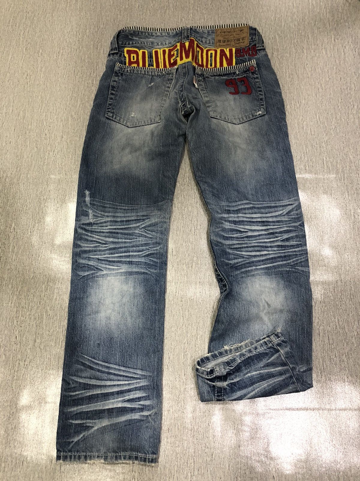 Japanese Brand Japan brand blue moon distressed denim Size US 30 / EU 46 - 3 Thumbnail