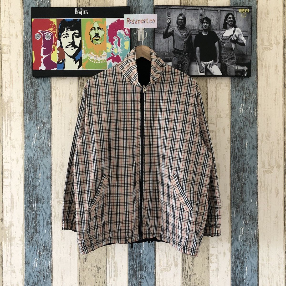 Burberry 🌟REVERSIBLE🌟 Vintage Burberry Nova Check Jacket Size US L / EU 52-54 / 3 - 2 Thumbnail