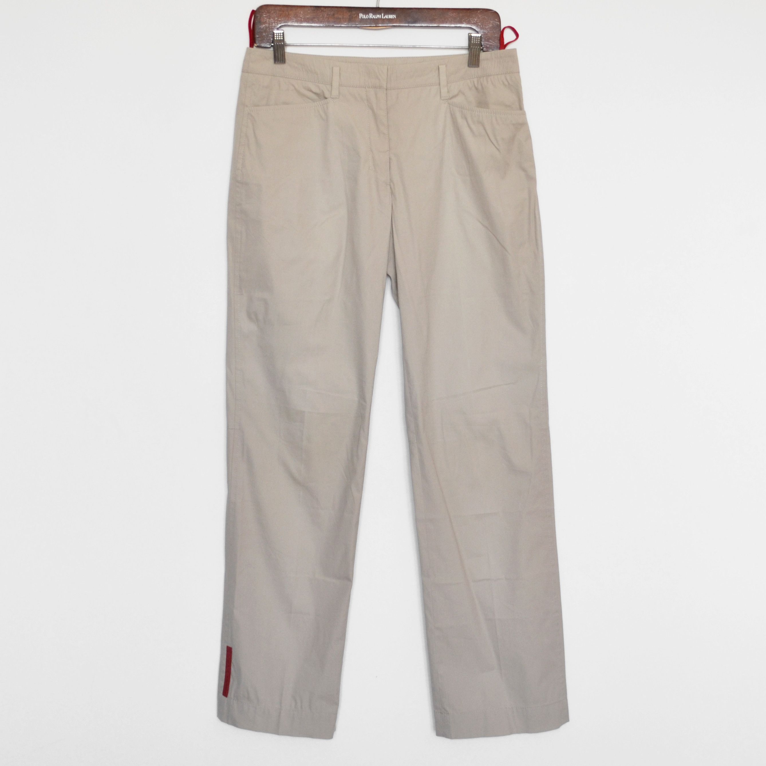 image of Prada Sport Badge Nylon Pants in Beige, Men's (Size 30)