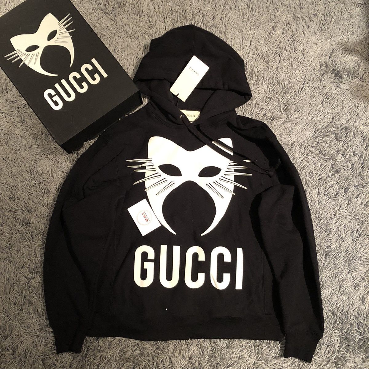 Gucci Gucci hoodie mask visible XS BNWT box limited NEW cat Grailed