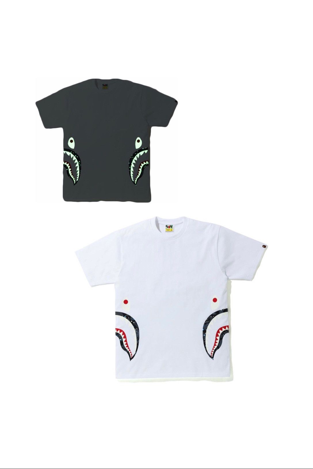 BAPE Marble Camo Side Shark Tee White