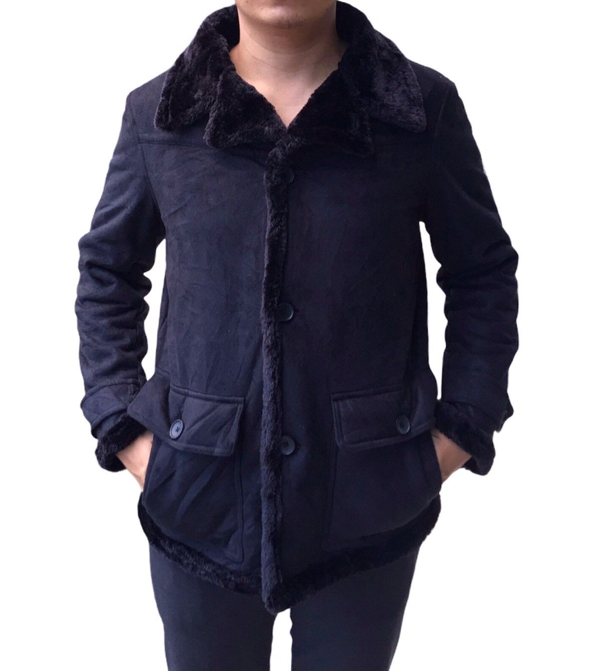 Kansai Yamamoto Kansai Jeans Shearling Suede Chore Jacket Size US M / EU 48-50 / 2 - 1 Thumbnail