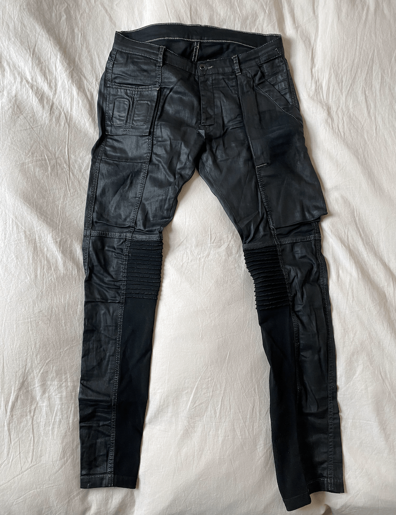 Rick Owens × Rick Owens Drkshdw Rick Owens Black Memphis Waxed Pants TRAVIS  SCOTT version | Grailed