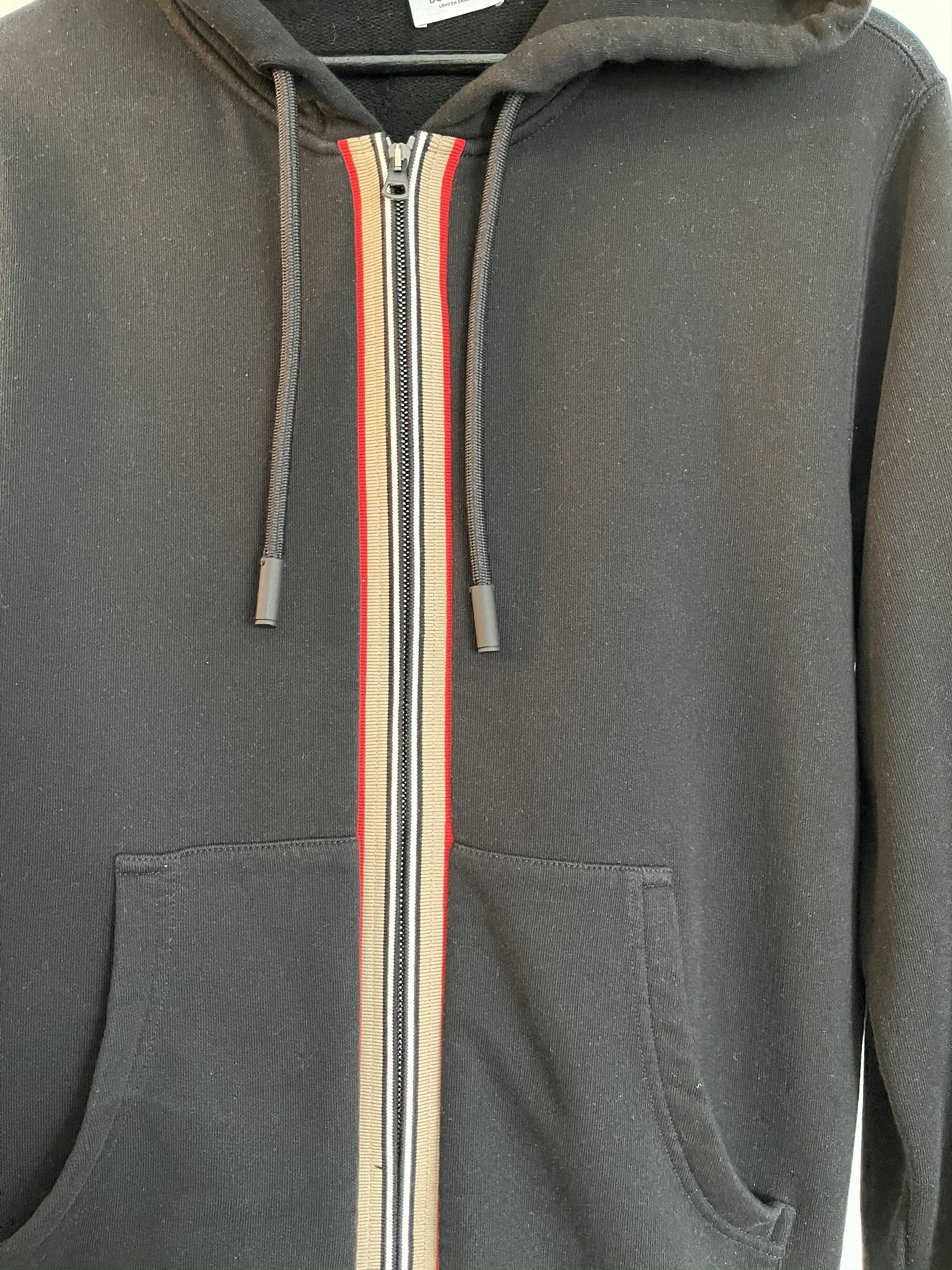 Burberry Burberry - Black Icon Stripe Zip-Up Hoodie | Grailed