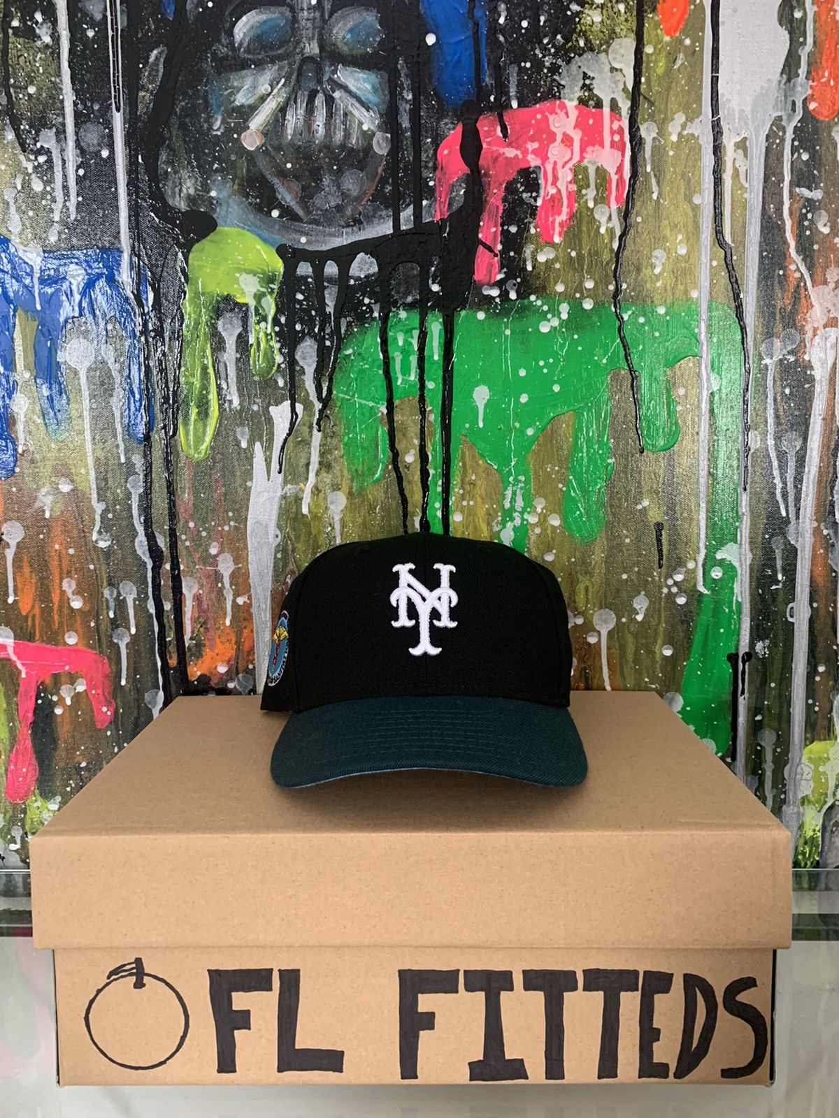 NEW YORK METS DEPT. OF SANITATION BLACK ICY BRIM NEW ERA FITTED HAT –  Sports World 165