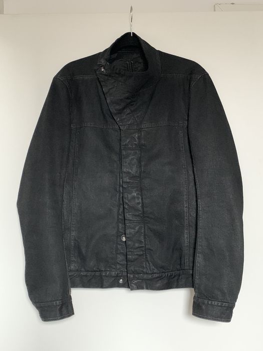 Rick Owens Drkshdw Slave waxed denim jacket | Grailed