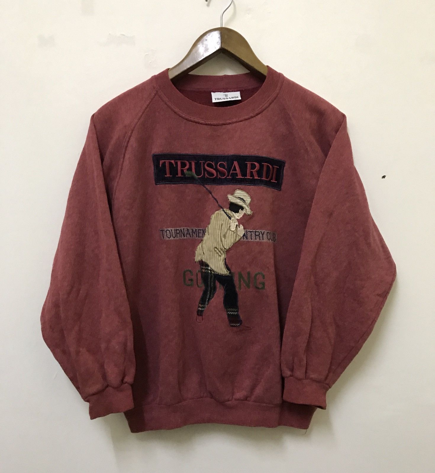 Trussardi Vintage Trussardi Golf Embroidered Sweatshirt Size US M / EU 48-50 / 2 - 1 Thumbnail