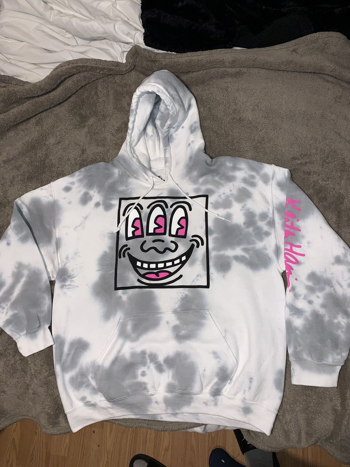 Keith Haring Keith haring hoodie pullover art Tie Dye Three 3 eyes face 1 Grailed