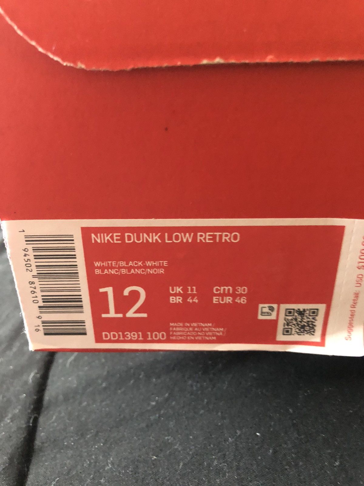 Nike Nike Dunk Low Black/White Size US 12 / EU 45 - 3 Thumbnail