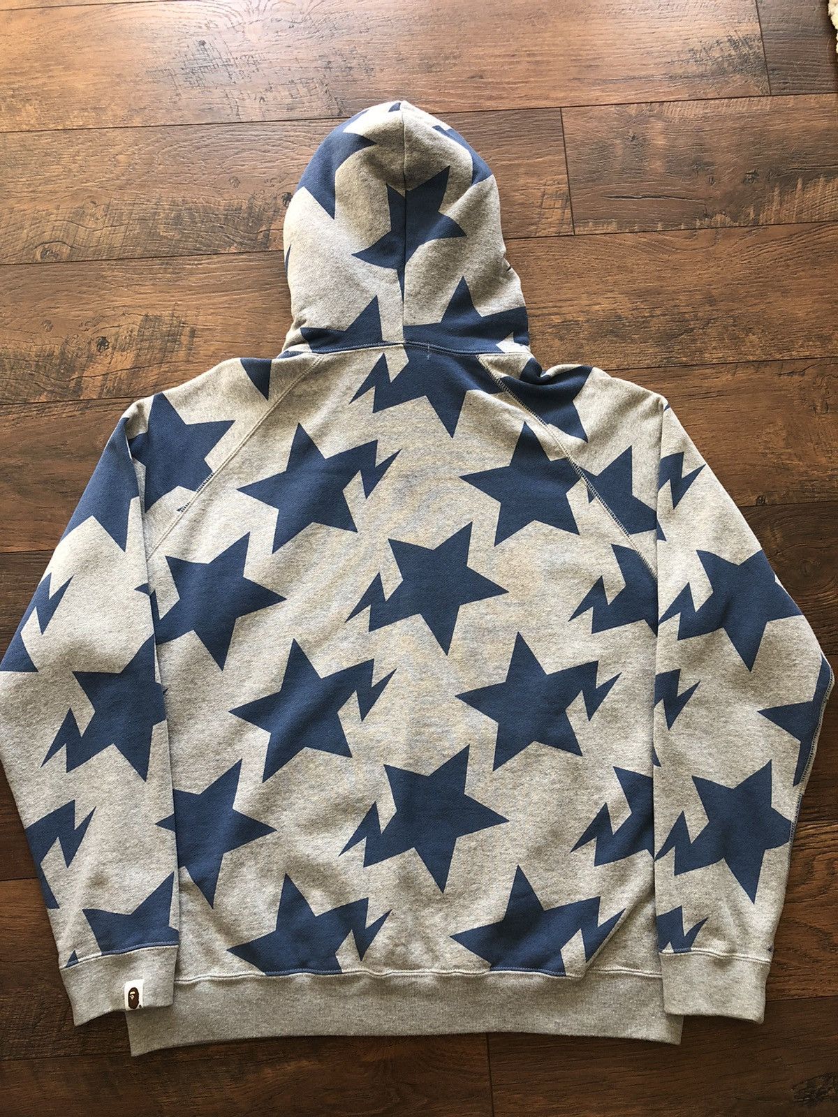 Bape 2008 Bape bapesta Star zip up hoodie grey blue Star Grailed