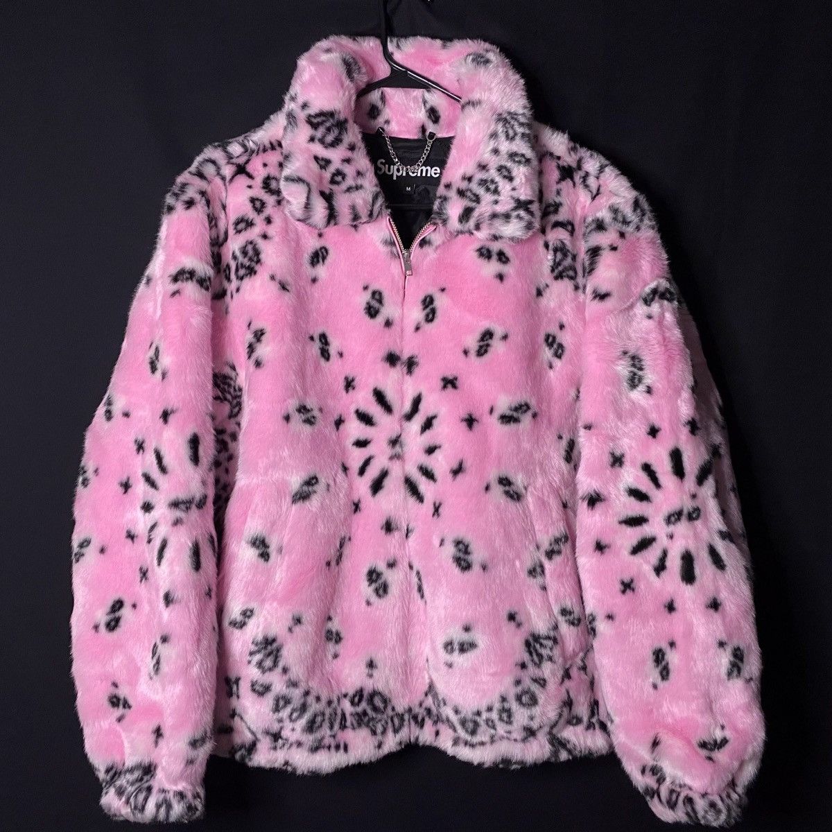 Supreme Supreme Bandana Faux Fur Bomber Jacket Pink | Grailed