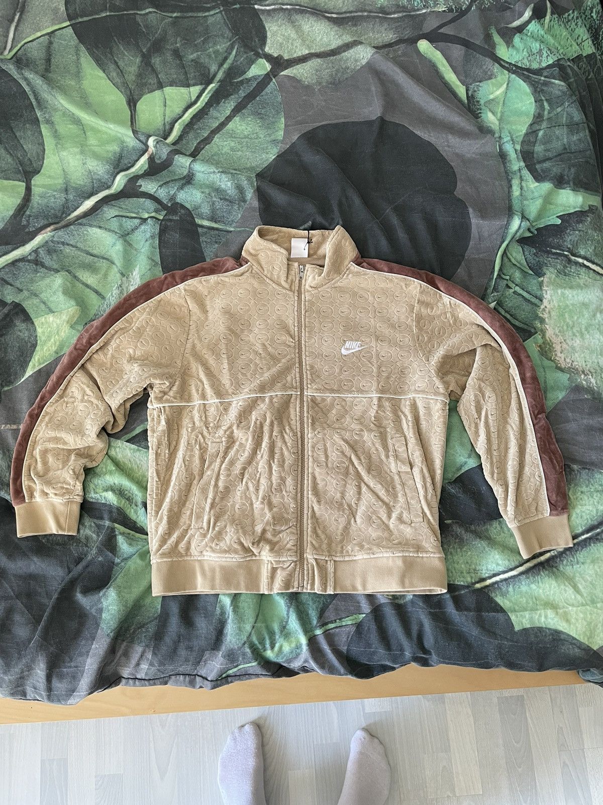 Supreme SS21 Supreme x Nike Velour Track Jacket Tan | Grailed