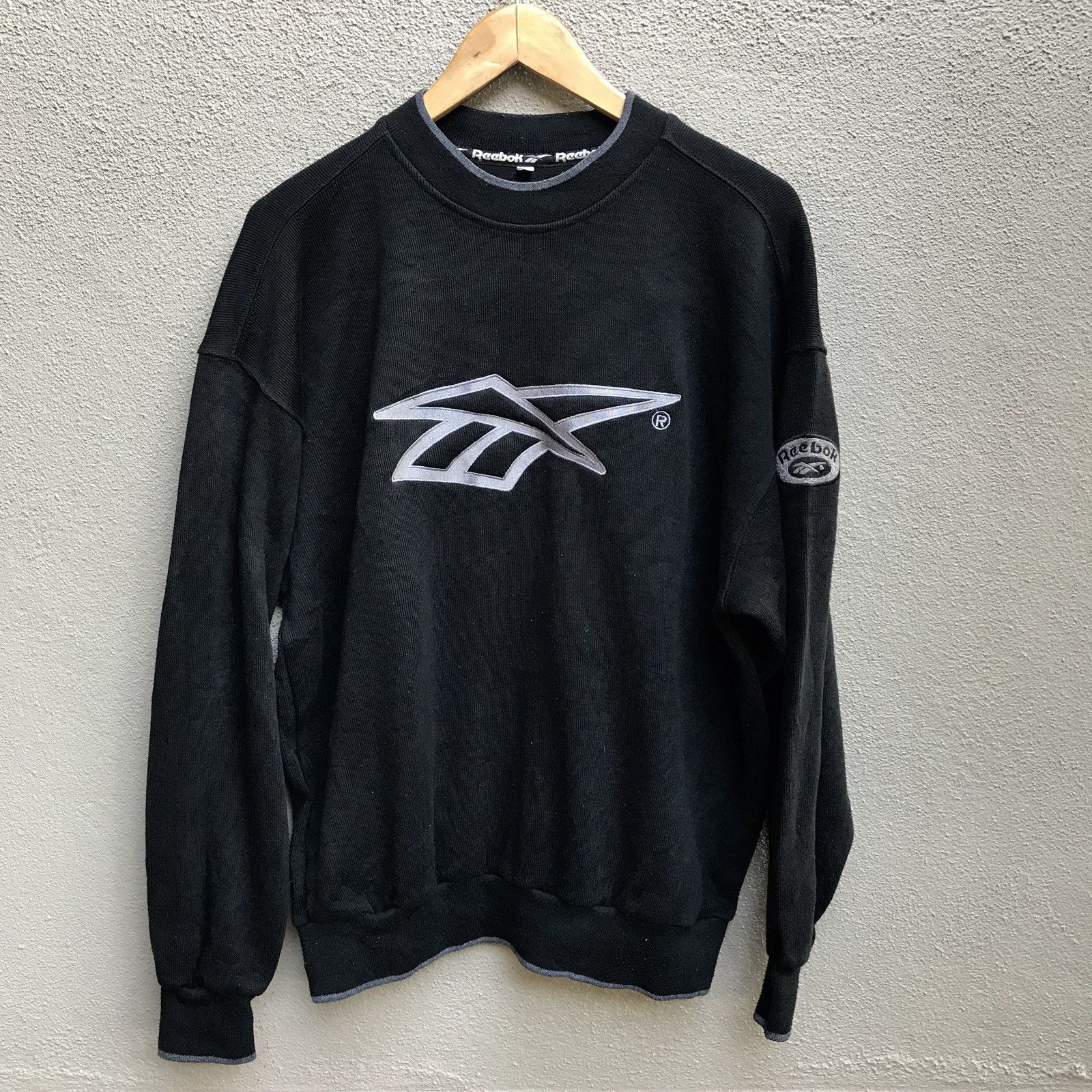 Reebok Vintage 90s REEBOK Biglogo Embroidered Sweatshirt Size US M / EU 48-50 / 2 - 2 Thumbnail