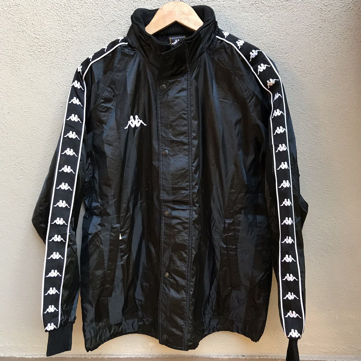 Kappa × Vintage Vintage Kappa Sidetape nylon jacket black white Size US L / EU 52-54 / 3 - 2 Thumbnail
