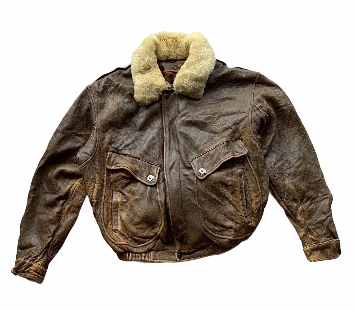 Genuine Leather United States Air Force Sherpa Collar Aviator Leather Jacket Size US M / EU 48-50 / 2 - 1 Thumbnail