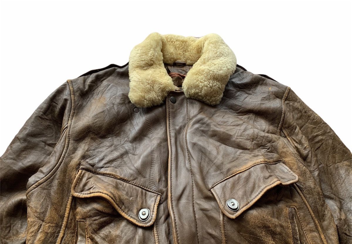 Genuine Leather United States Air Force Sherpa Collar Aviator Leather Jacket Size US M / EU 48-50 / 2 - 2 Thumbnail