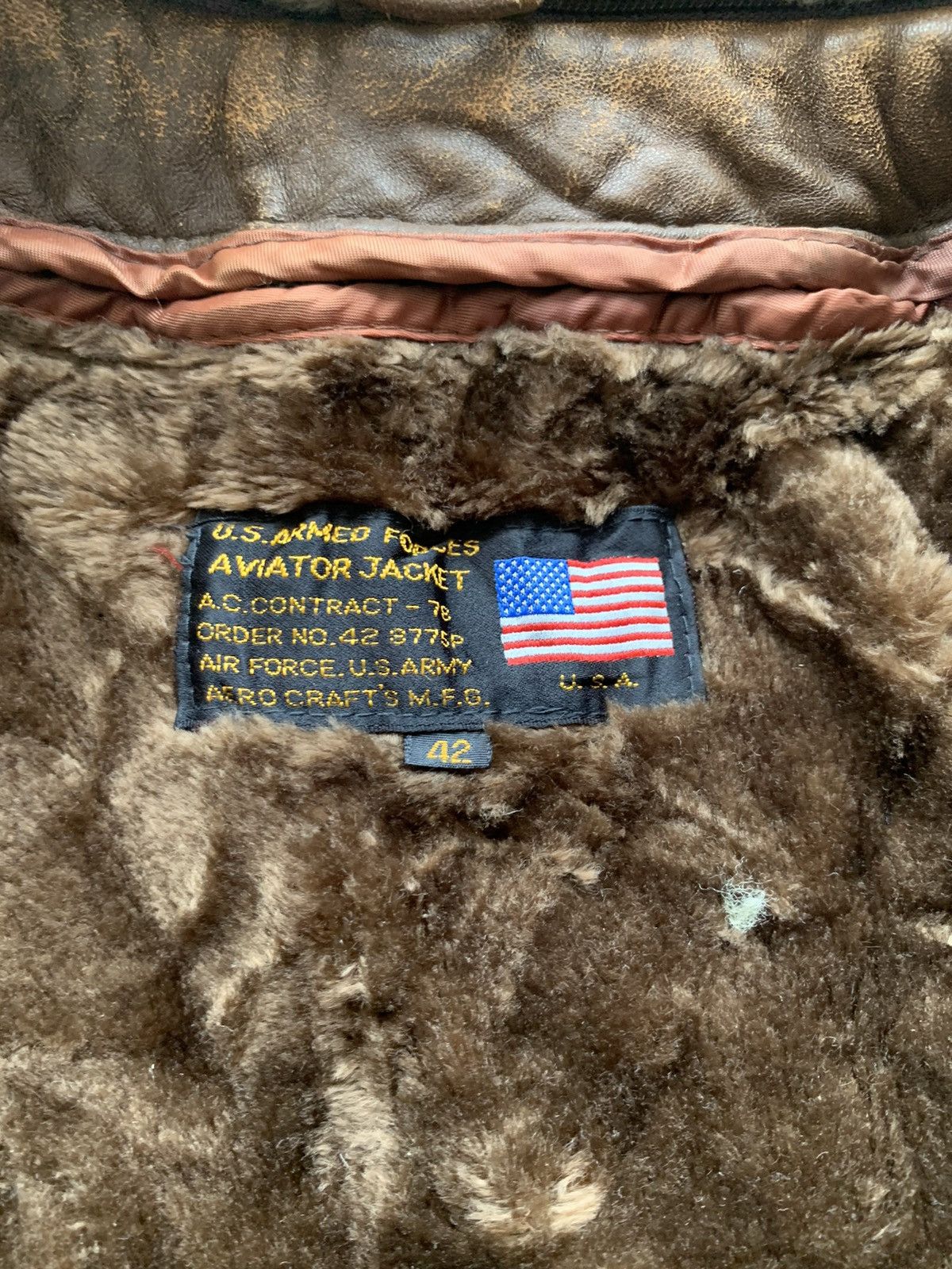 Genuine Leather United States Air Force Sherpa Collar Aviator Leather Jacket Size US M / EU 48-50 / 2 - 8 Thumbnail