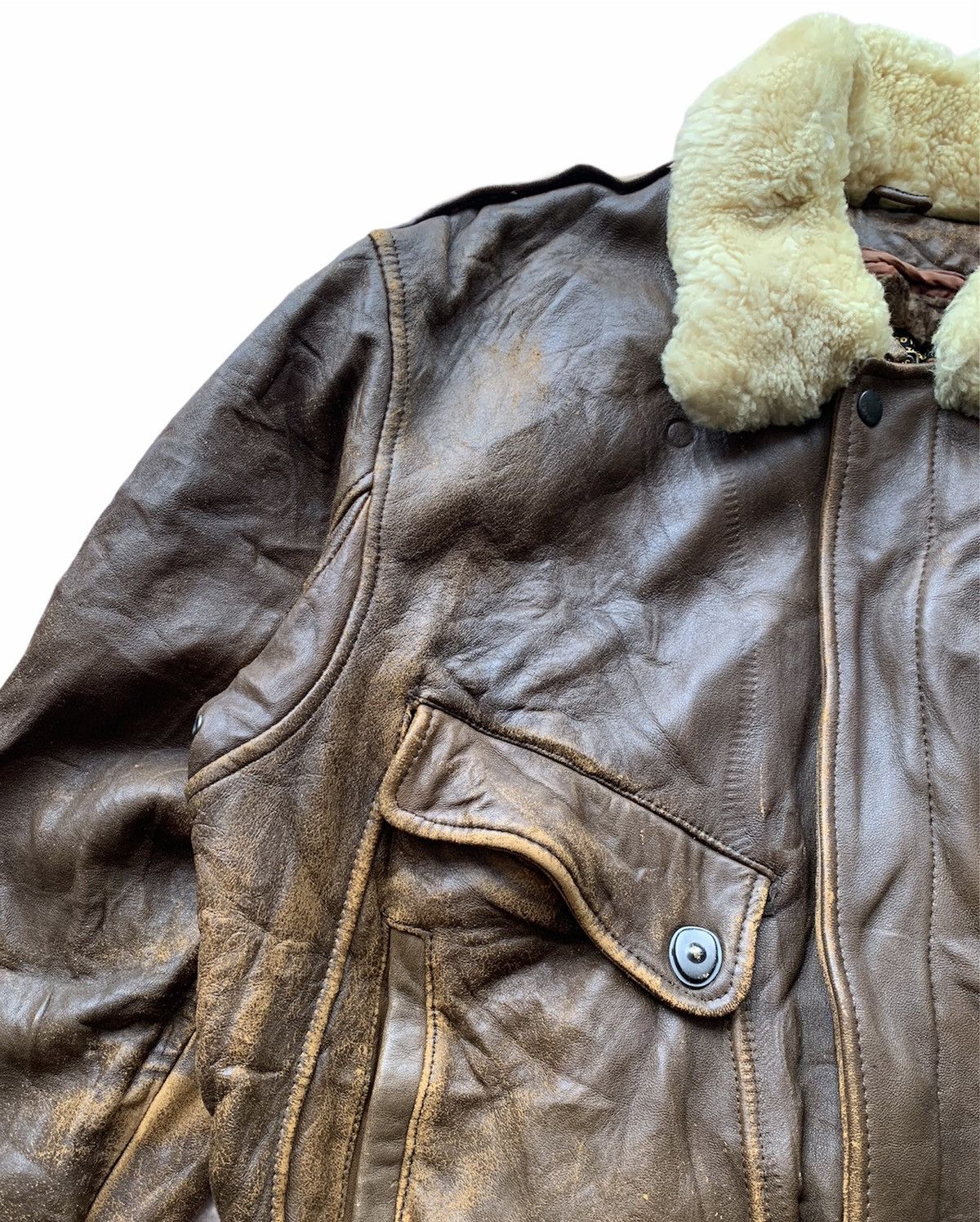 Genuine Leather United States Air Force Sherpa Collar Aviator Leather Jacket Size US M / EU 48-50 / 2 - 4 Thumbnail