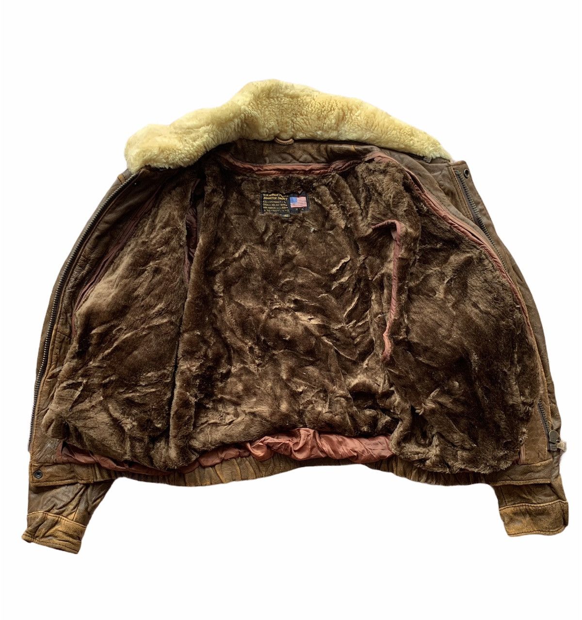 Genuine Leather United States Air Force Sherpa Collar Aviator Leather Jacket Size US M / EU 48-50 / 2 - 6 Thumbnail