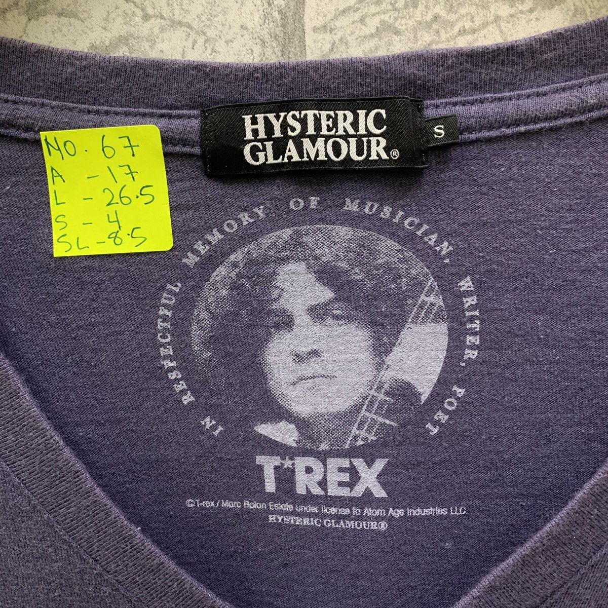 Hysteric Glamour RARE Hysteric Glamour X T Rex Marc Bolan The Wizard T-shirts Size US S / EU 44-46 / 1 - 7 Thumbnail