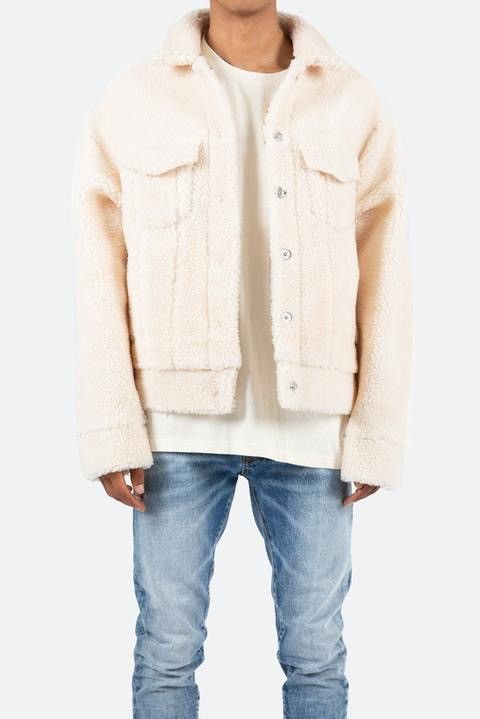 MNML MNML Sherpa Jacket Cream Size Medium Grailed