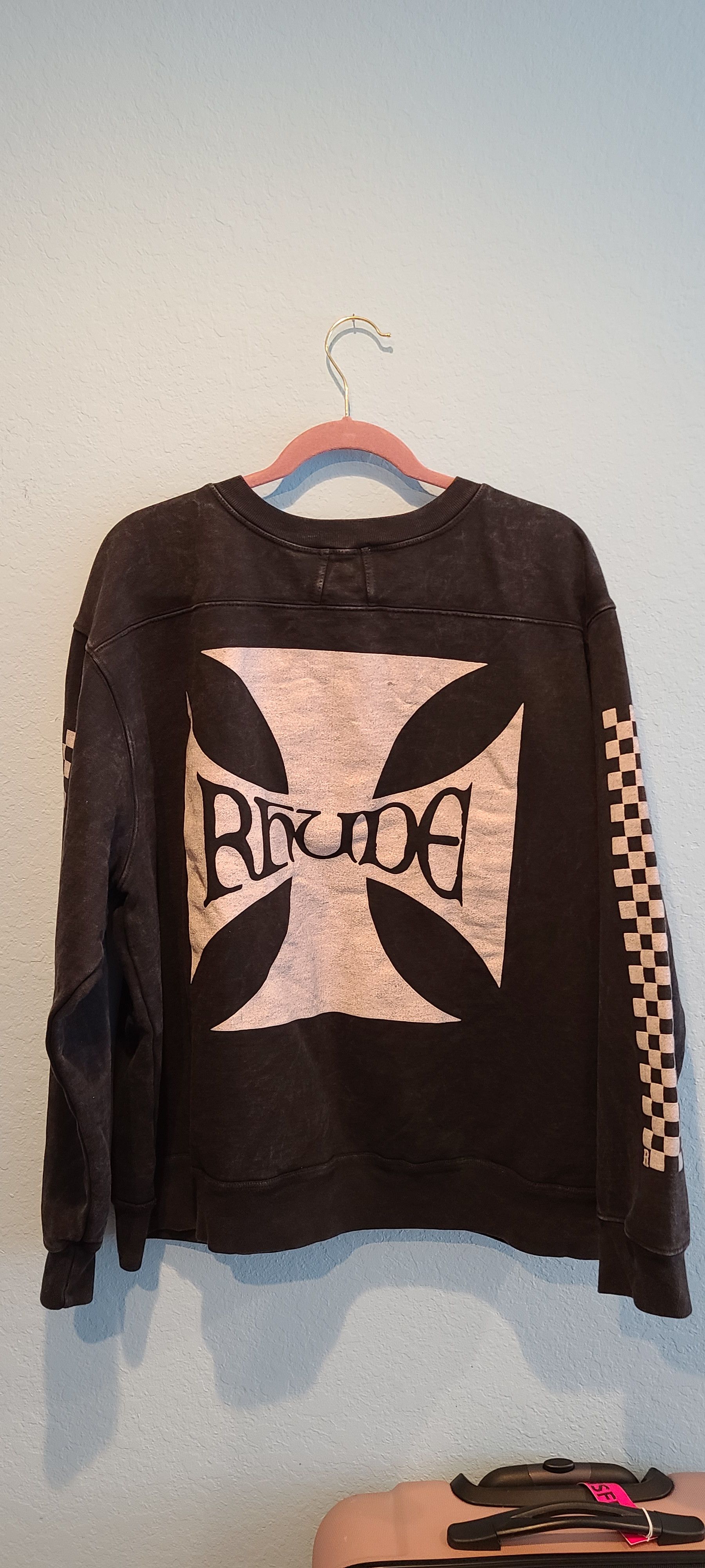Rhude Black Classic Checkers Sweatshirt Size US L / EU 52-54 / 3 - 1 Thumbnail