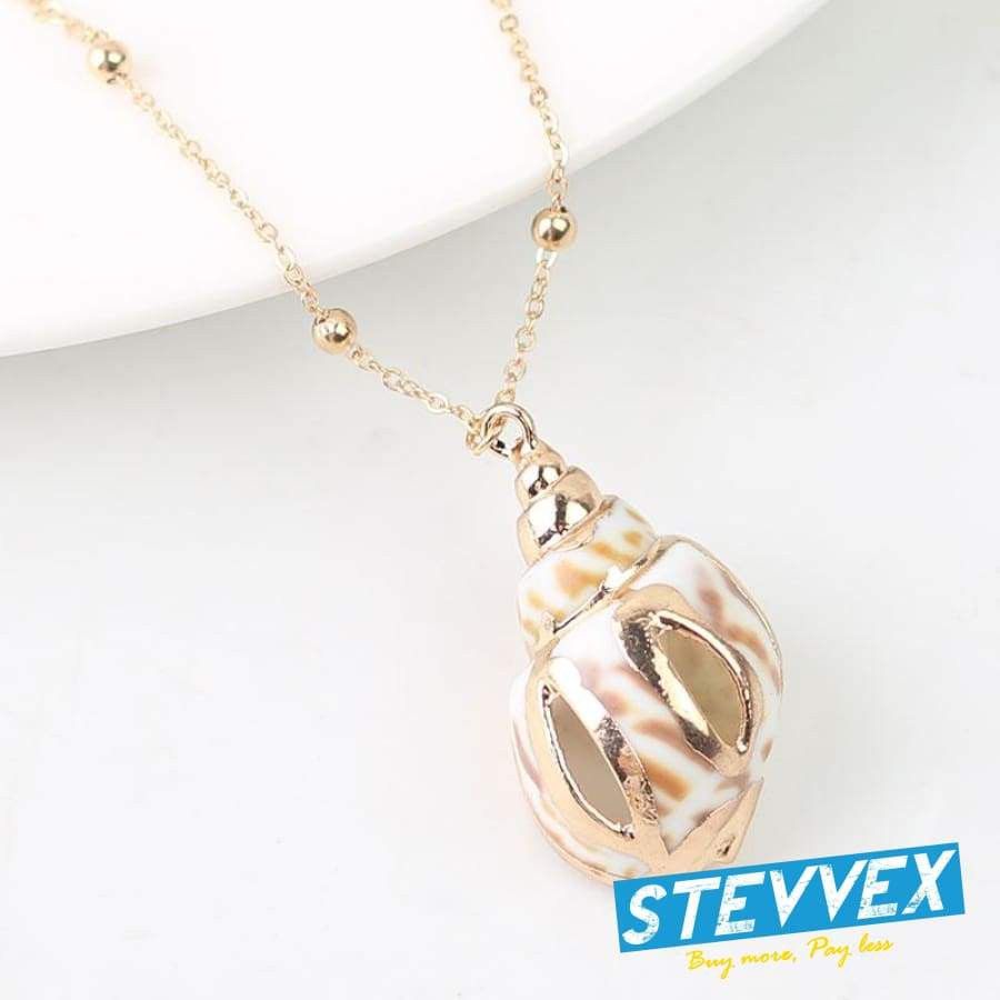 Vintage Boho Conch Shell Elegnat Gold Shell Chain Necklace Wo | Grailed