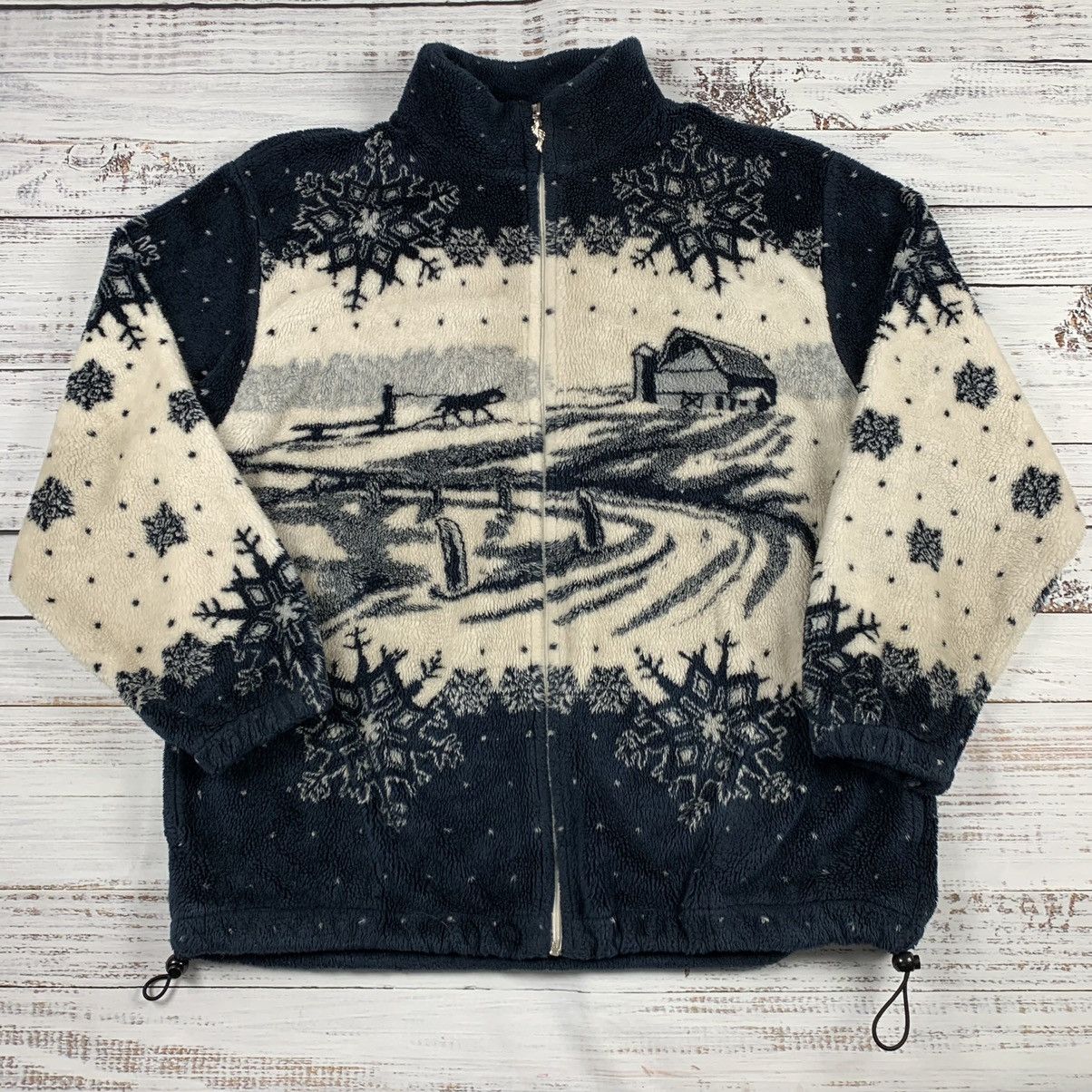 Vintage Vintage 90s Made in USA western cowboy horse fleece jacket Size US XL / EU 56 / 4 - 2 Thumbnail