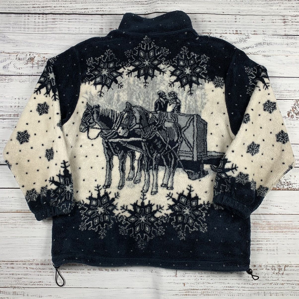 Vintage Vintage 90s Made in USA western cowboy horse fleece jacket Size US XL / EU 56 / 4 - 1 Thumbnail