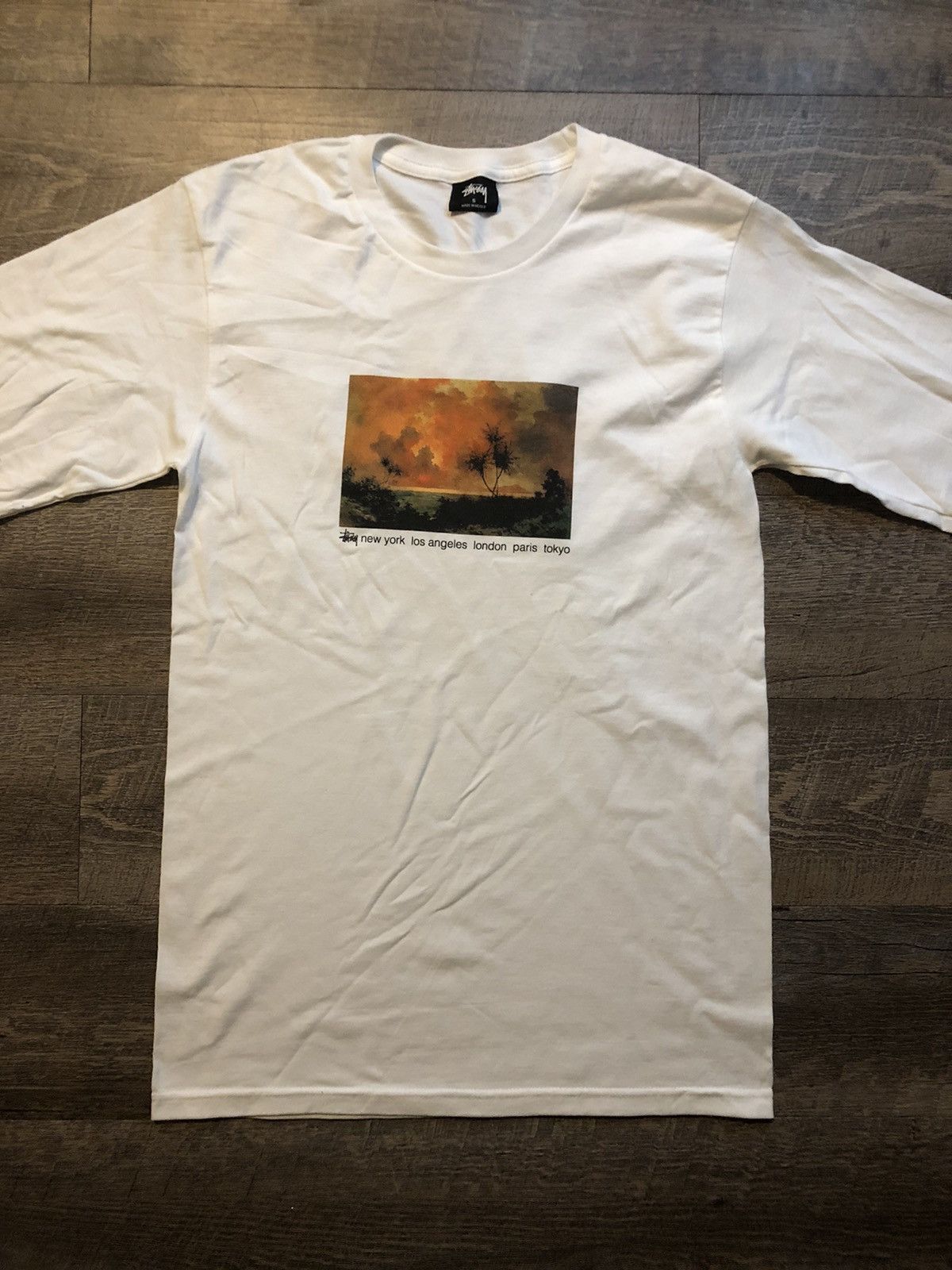 Designer × Stussy Stussy Red Sky White Long Sleeve Tee Shirt Size 2XL Size US XXL / EU 58 / 5 - 1 Thumbnail