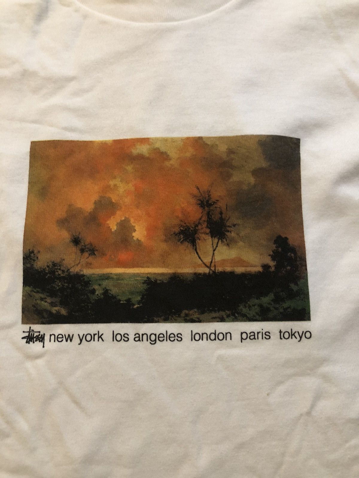 Designer × Stussy Stussy Red Sky White Long Sleeve Tee Shirt Size 2XL Size US XXL / EU 58 / 5 - 2 Thumbnail
