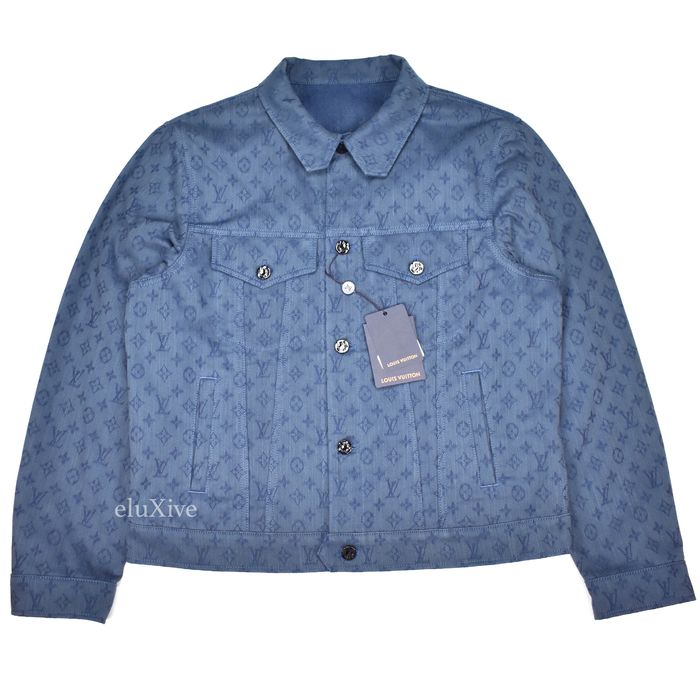 Louis Vuitton Monogram Denim Jacket Men's size 54 Blue