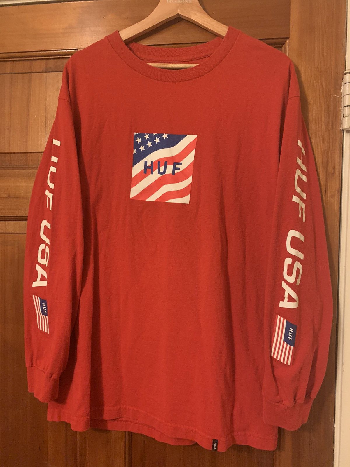 Huf *RARE* HUF USA American Flag 🇺🇸 Long Sleeve Shirt - Large Size US L / EU 52-54 / 3 - 1 Thumbnail
