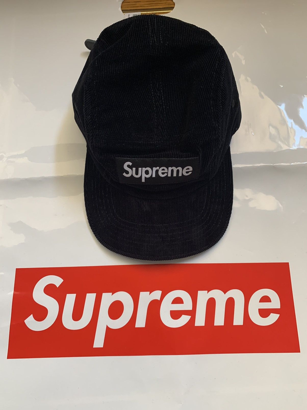 Supreme Fine Wale Corduroy S Logo 6-panel Cap Red