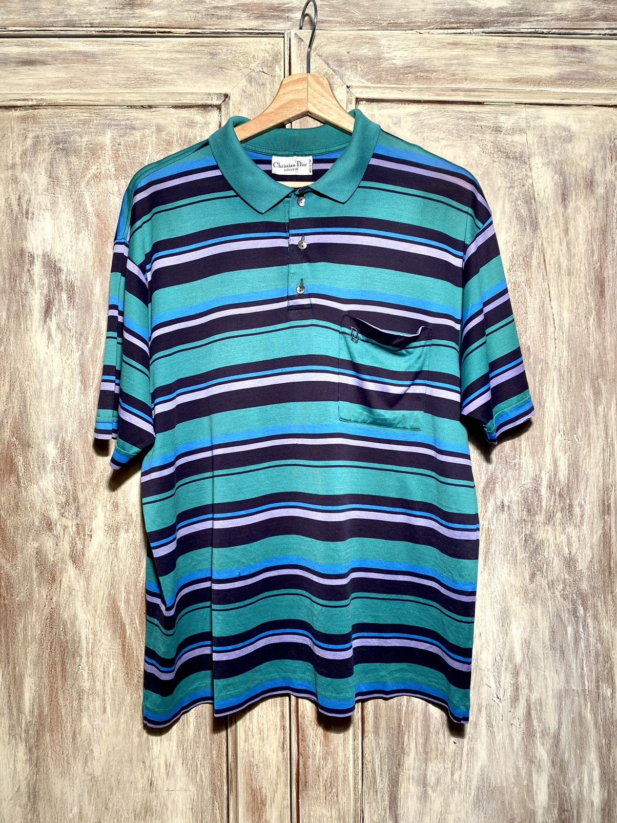 Christian Dior Monsieur Stripes Embroidery Logo 52