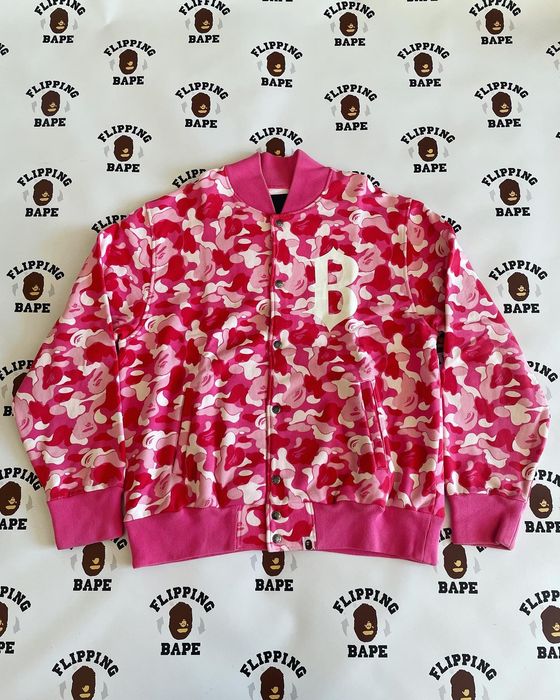 Bape BAPE 2008 ABC CAMO NFS VARSITY JACKET | Grailed