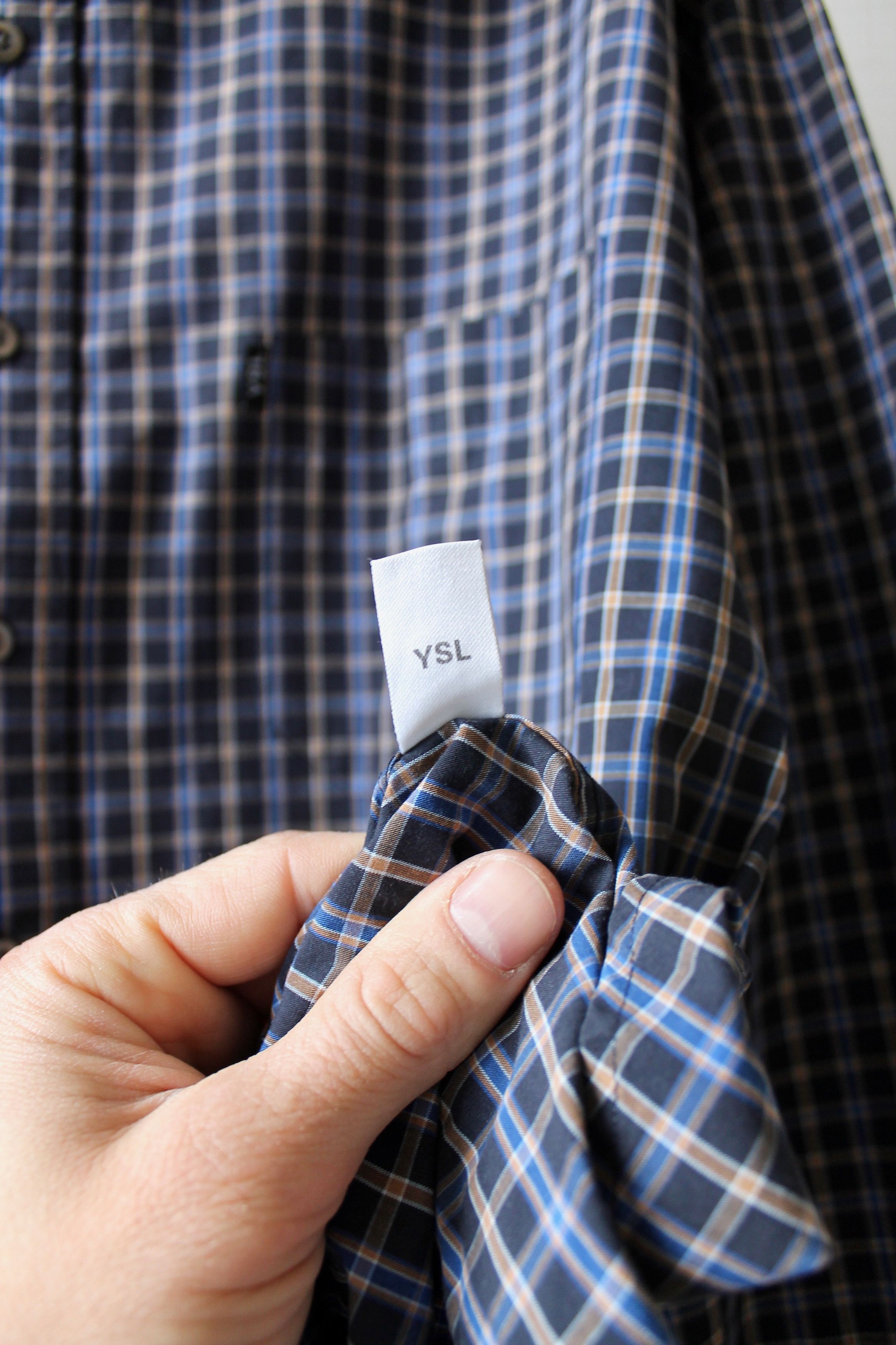 Vintage Yves Saint Laurent YSL Jeans Vintage checkered shirt L/S Size US XL / EU 56 / 4 - 7 Thumbnail