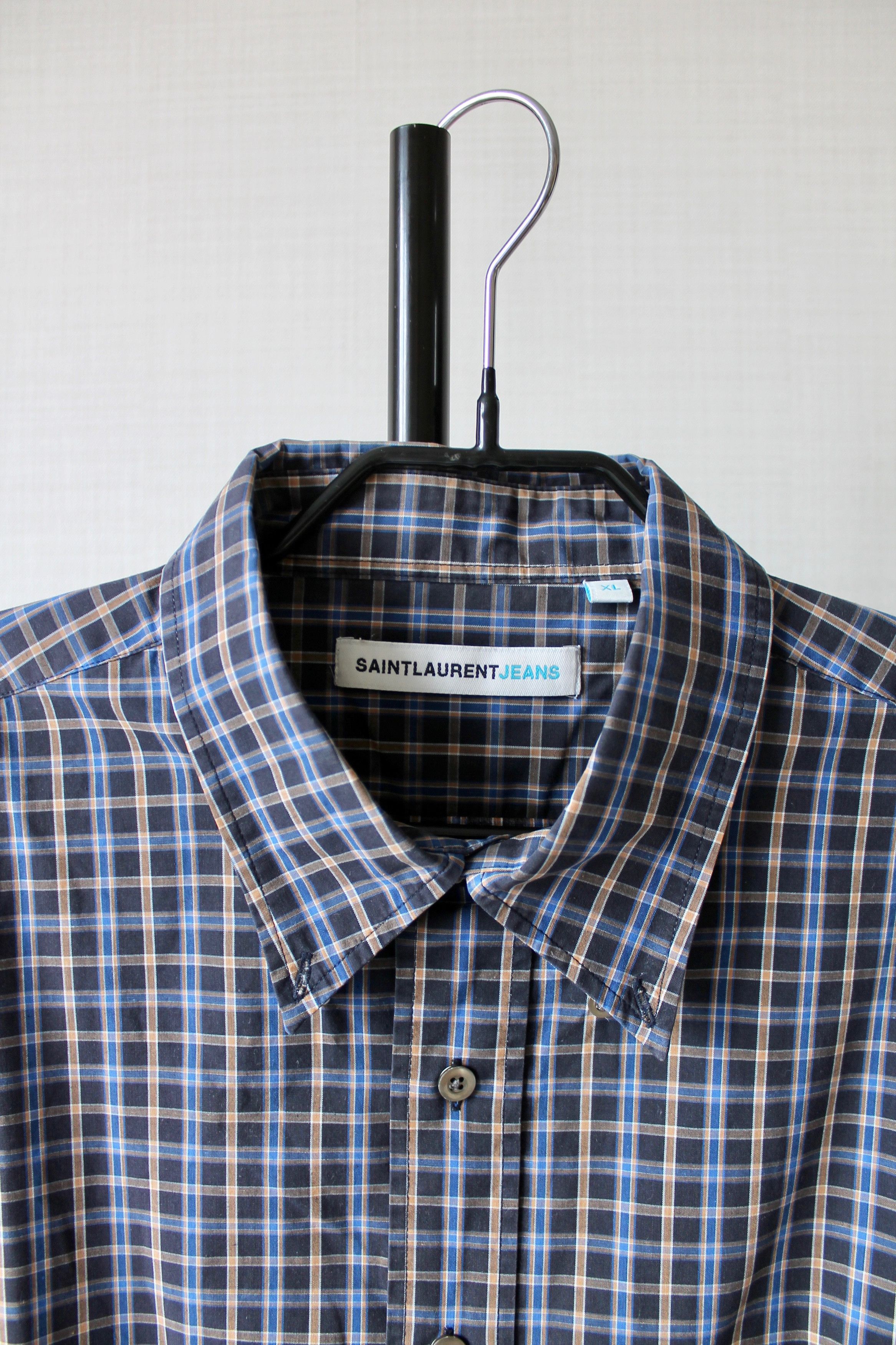 Vintage Yves Saint Laurent YSL Jeans Vintage checkered shirt L/S Size US XL / EU 56 / 4 - 3 Thumbnail